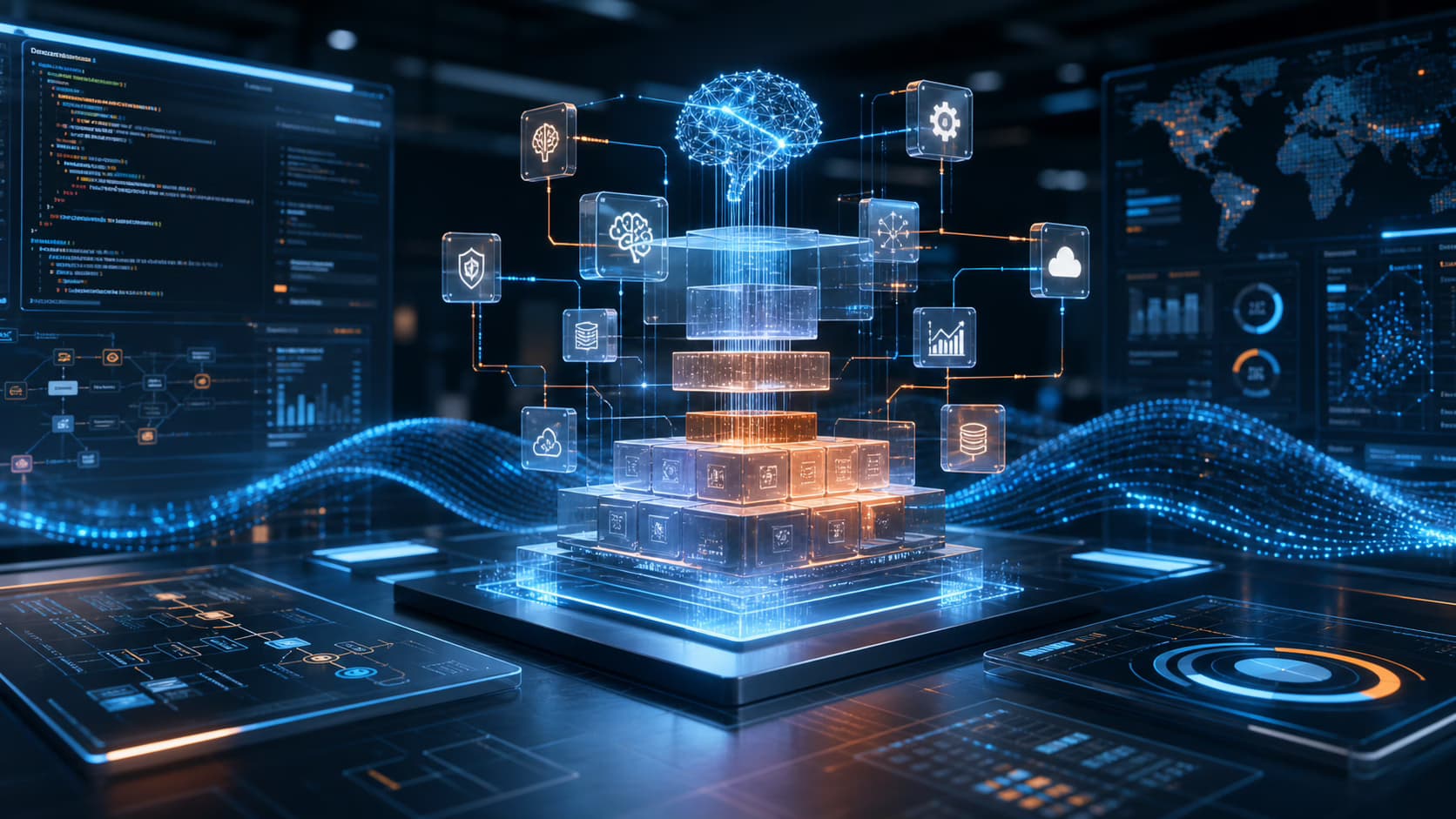 AI-native engineering architecture with data streams and modular product systems