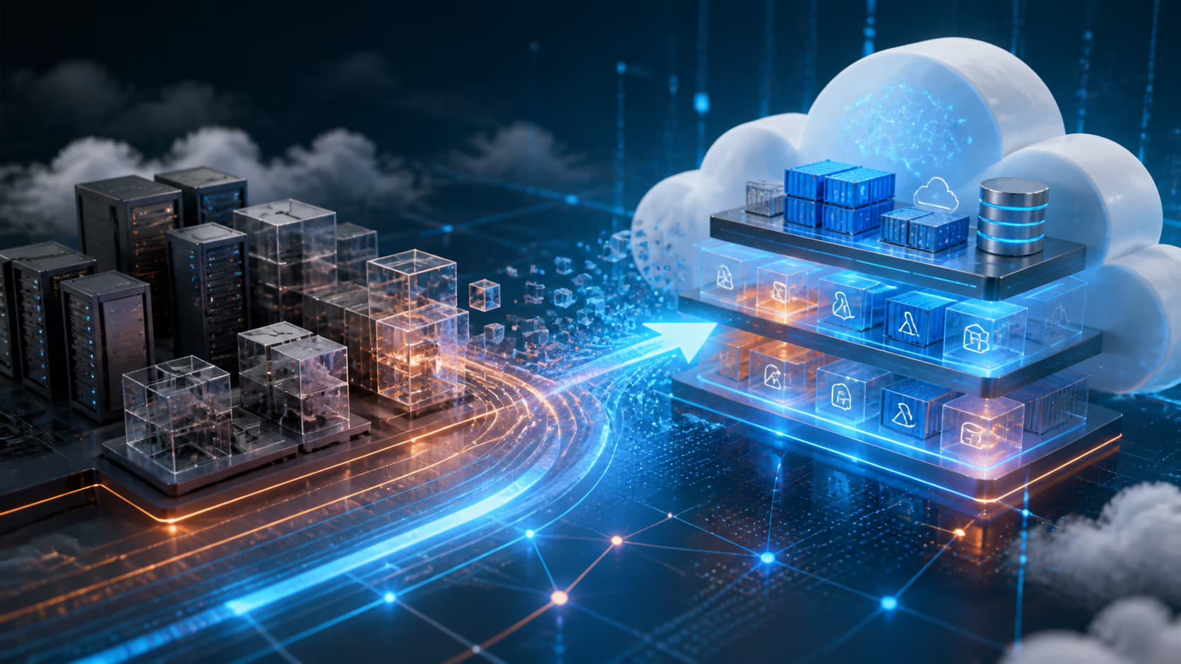 Cloud modernization architecture transforming legacy systems into scalable cloud services